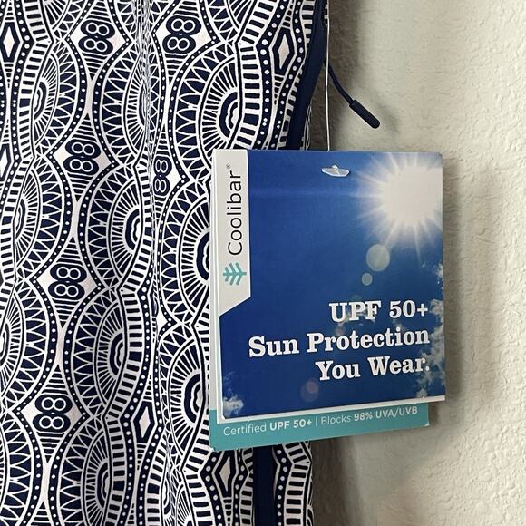 NWT Coolibar Men's Falcon Board Shorts Size 38 Blue Geometric Print UPF 50+ Swim - Picture 3 of 8